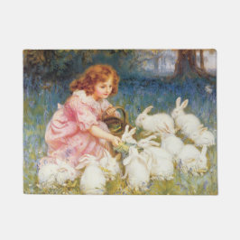 Tapete Rapariga alimentando os coelhos (por Frederick Mor