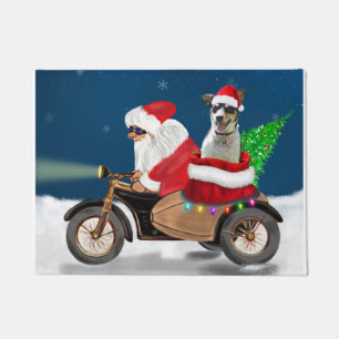 Tapete Rat Terrier Dog Natal Papai Noel
