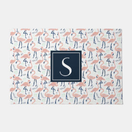 Tapete Rato Tropical Rosa Rosa, Flamingo Pattern Monogram