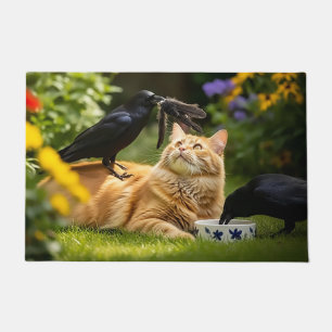 Tapete Ravens Brincam Com Penas De Gato