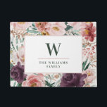 Tapete Receitas de cozedura floral elegante de cor aquosa<br><div class="desc">Moderna cor d'água,  script floral elegante de porta residencial,  tapete rosa,  design. Na tendência floral,  folhagem bela design botânica. Parte de uma coleção moderna.</div>