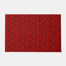 Tapete Red and black polka dots funny ladybug