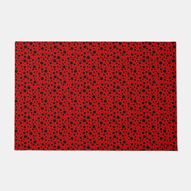Tapete Red and black polka dots funny ladybug (Frente)