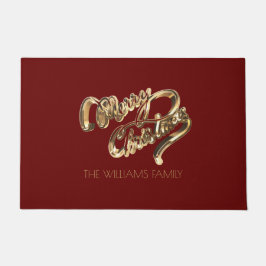 Tapete Red e Dourado Script Feliz Porta de Natal