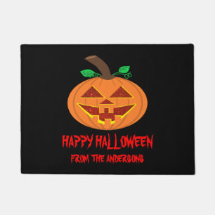 Tapete Red Eyed Happy Halloween Pumpkin Doormat