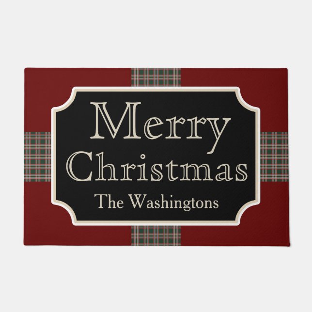 Tapete Red Family Christmas Doormat Rug (Frente)
