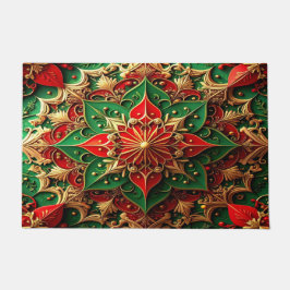 Tapete Red Green Decorative Holiday Doormat