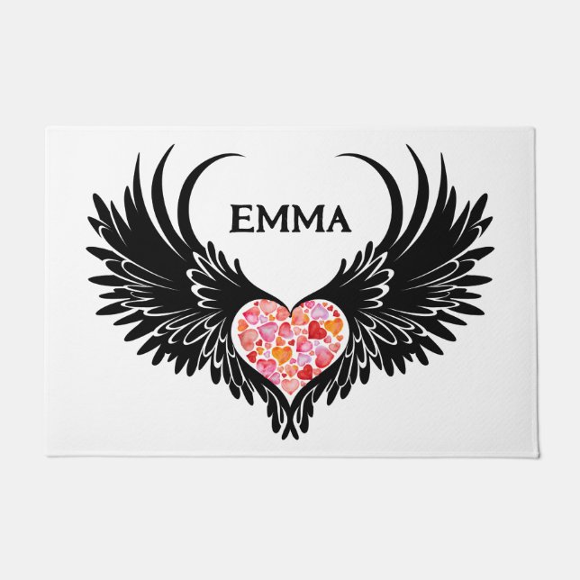 Tapete Red heart angel black wings (Frente)