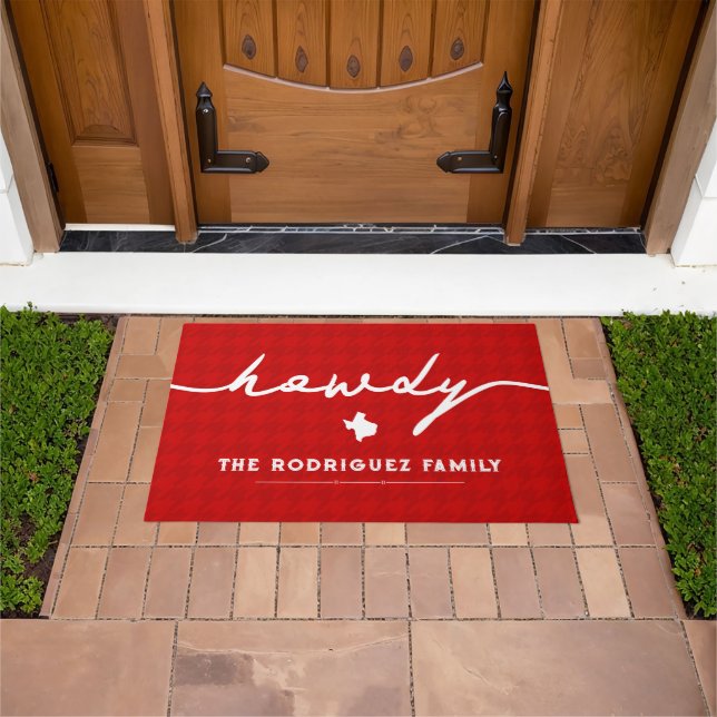 Tapete Red Howdy Houndstooth (Ar livre)