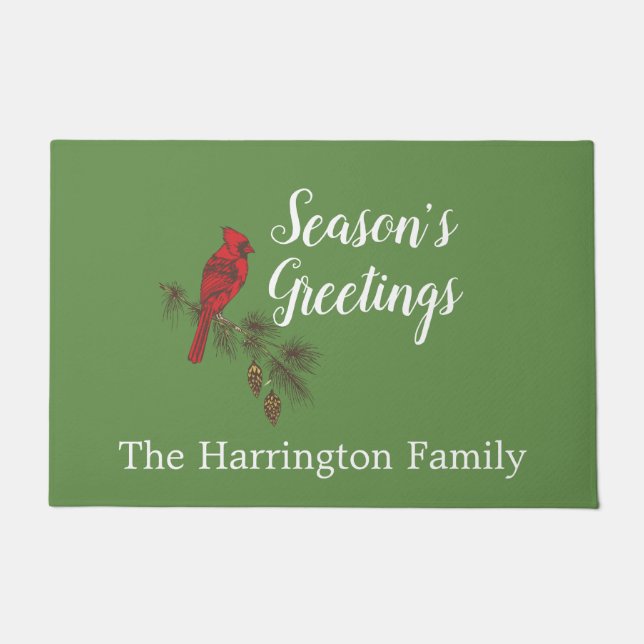 Tapete Red Winter Cardinal Personalizado (Frente)