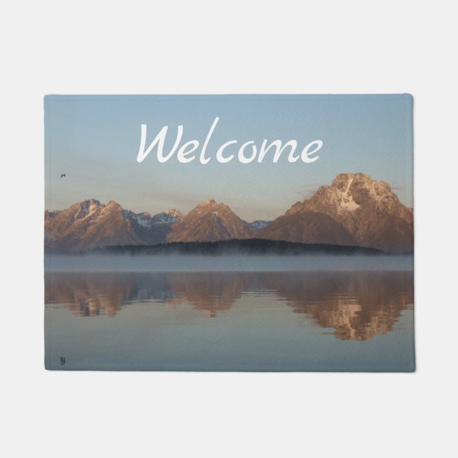 Tapete Reflexão sobre Jackson Lake Dam em Grand Teton Par (Frente)