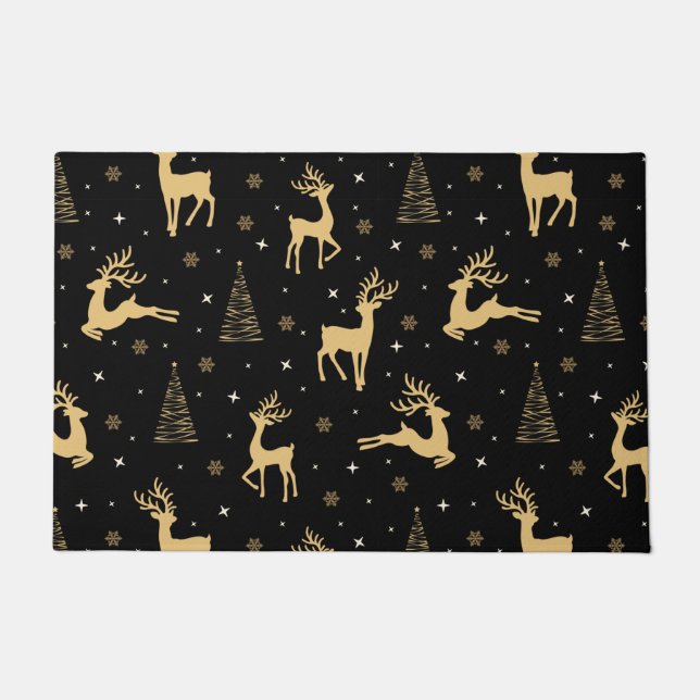 Tapete Reindeer Preto e Dourado (Frente)