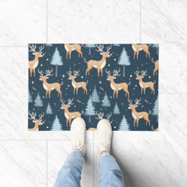 Tapete Reindeer Snowflake Natal Green Modern