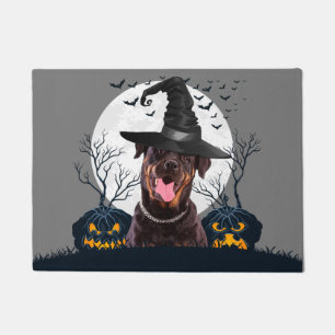 Tapete Remendo da abóbora de Rottweiler o Dia das Bruxas