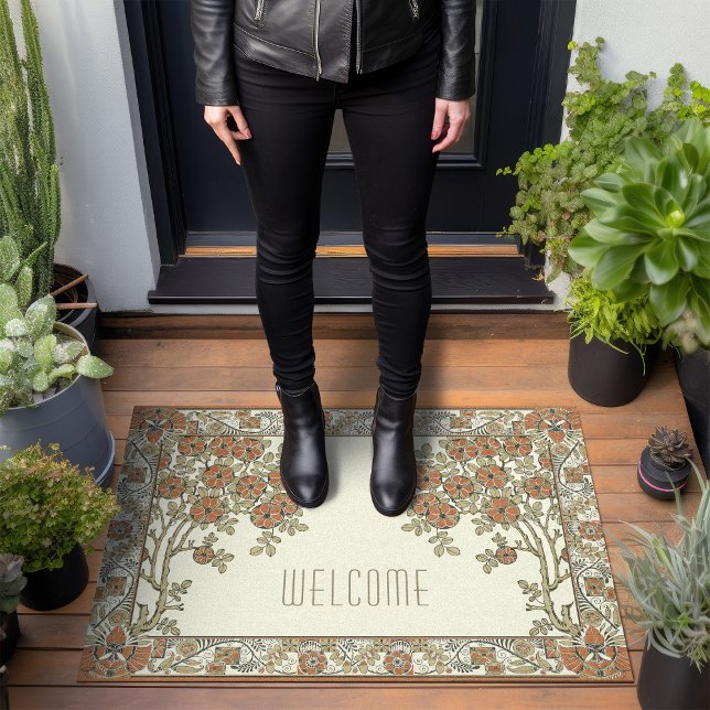 Tapete Rennie Mackintosh Tree & Floral Burnt Orange (Criador carregado)