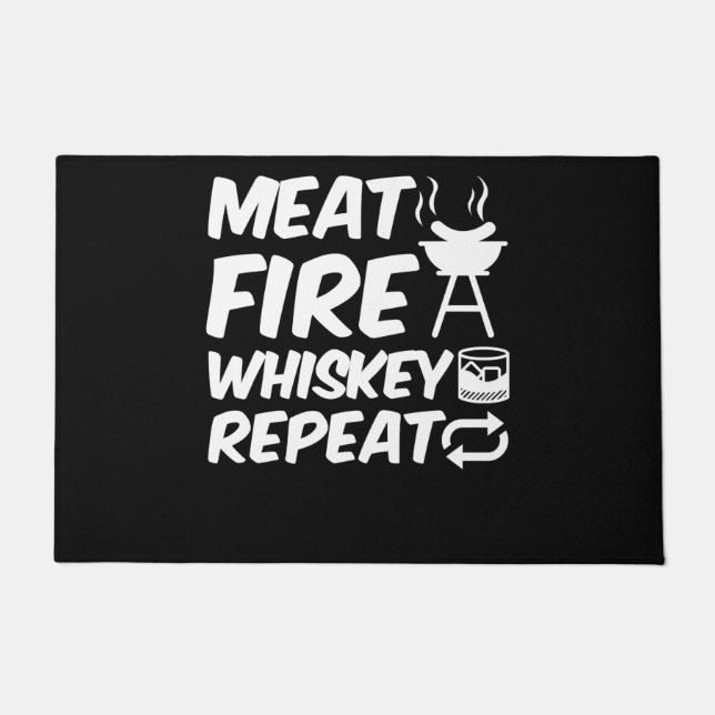 Tapete Repetição de Whiskey Fogo de Carne| CHURRASCO De C (Frente)