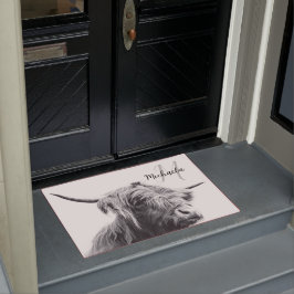 Tapete Retrato da vaca em terras altas monograma inicial 