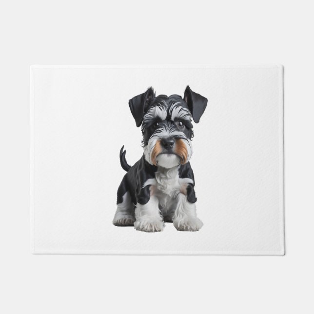 Tapete Retrato de Puppy Schnauzer Miniatura HD Adorável - (Frente)