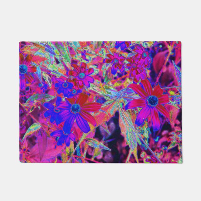 Tapete Retro Crimson Psicodélico e Flores Selvagens Magen (Frente)