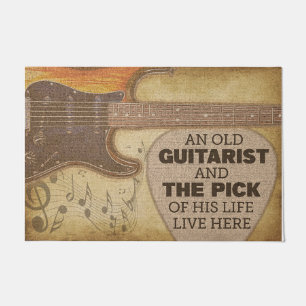 Tapete Retro Doormat, Guitarista Mat, Presente Para Guita