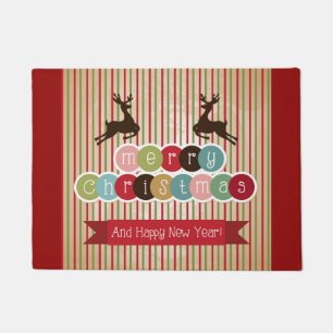 Tapete Retro Reindeer Feliz Feliz ano novo de Natal