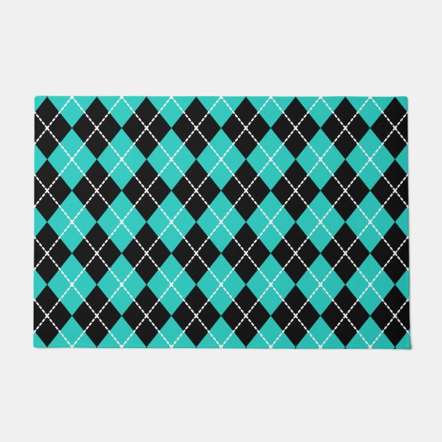Tapete Retro Turquesa Argyle Presente (Frente)