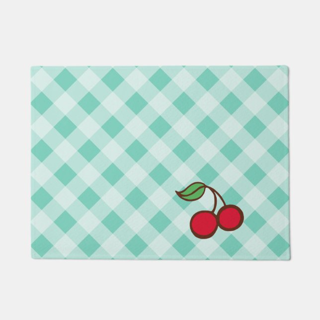 Tapete Retro Vintage Cherry Doormat Rug (Frente)
