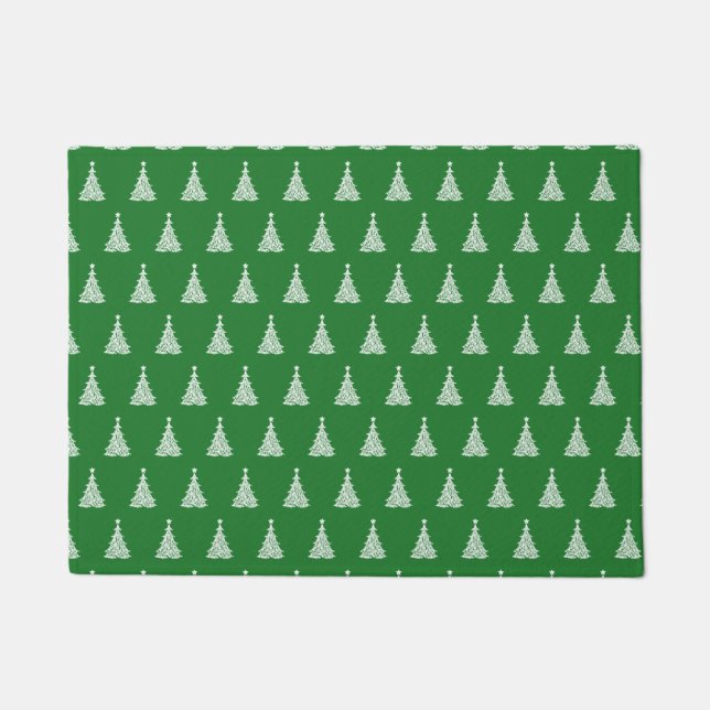 Tapete Rico Artístico Natal Padrão Verde Feriado (Frente)