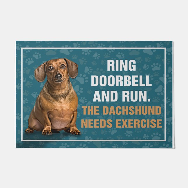 Tapete Ring The Doorbell And Run, The Dachshund Cute (Frente)