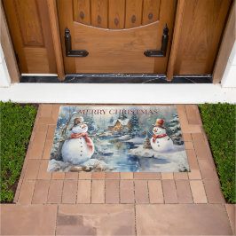 Tapete Rio Woods do Snowmen Log Cabin