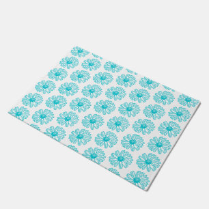 Tapete Robin Egg Blue Daisy Impressão, Hippie Flowers