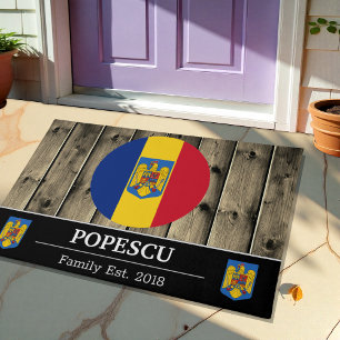 Tapete Romênia e Romênia Bandeira Rústica Madeira / Famíl