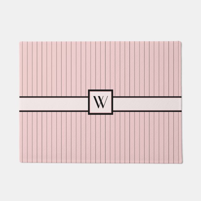 Tapete Rosa com Pinstripes Negra (Frente)