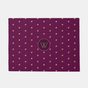 Tapete Rosa com porta Dourada Houndstooth