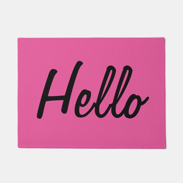 Tapete Rosa quente - olá! Doormat (Frente)