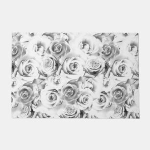 Tapete Rosas Brancas Repetindo Padrão Floral