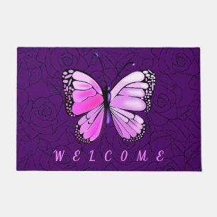Tapete Rosas de borboleta rosa com cores personalizadas