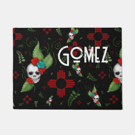 Tapete Rosas do crânio Zia Sun Greenery Black Novo México