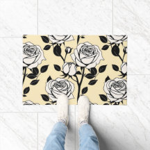 Rosas Simples em Preto e Branco em um Estilo Gráfi
