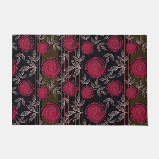 Tapete Rosas vermelhas a preto. (Frente)