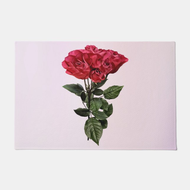 Tapete Rosas Vermelhas e Folhas (Frente)