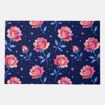 Rosas Vibrantes Contra o Céu Noturno Estrelado