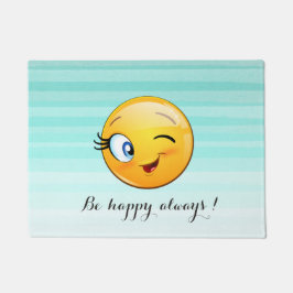 Tapete Rosto de Emoji Piscando Adorável - seja feliz semp