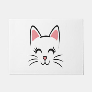 Tapete Rosto de Gato Bigodes Impressão Amor Halloween