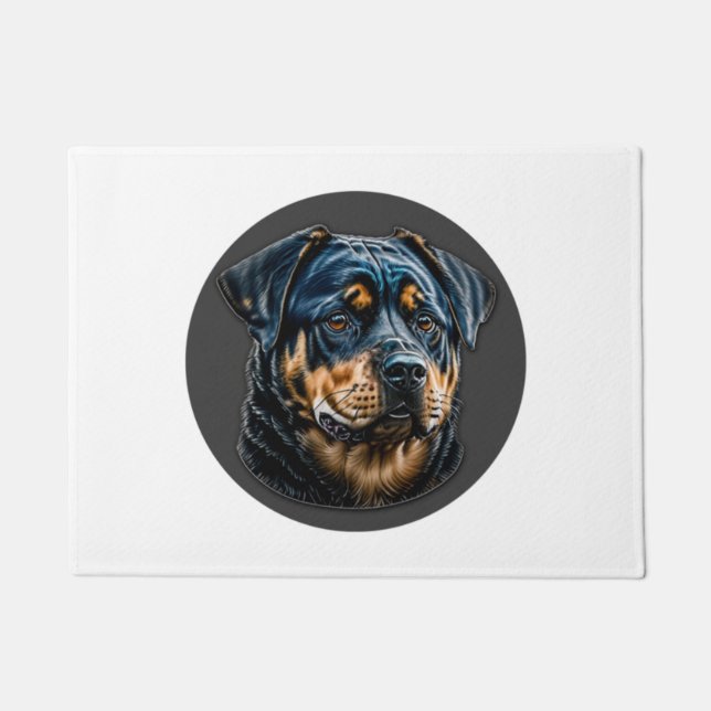 Tapete Rottweiler preto (Frente)