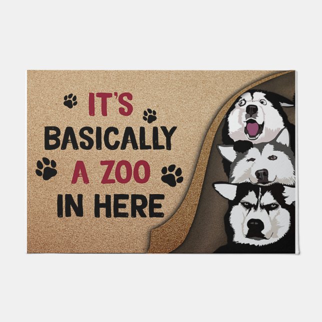 Tapete Rouco Cachorro Mat, é basicamente um zoológico aqu (Frente)