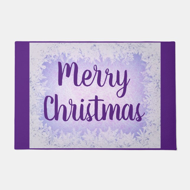 Tapete Roxo e geada lilás Feliz Natal (Frente)