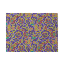 Roxo e Verde-Fluorescente Floral Chintz