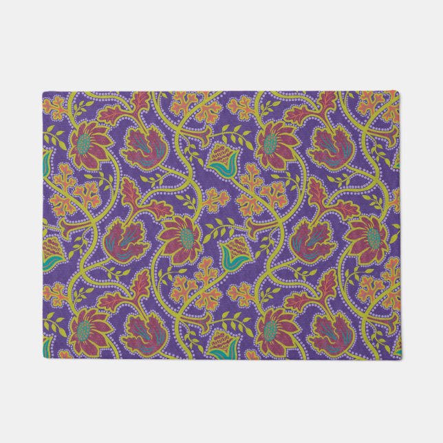 Tapete Roxo e Verde-Fluorescente Floral Chintz (Frente)