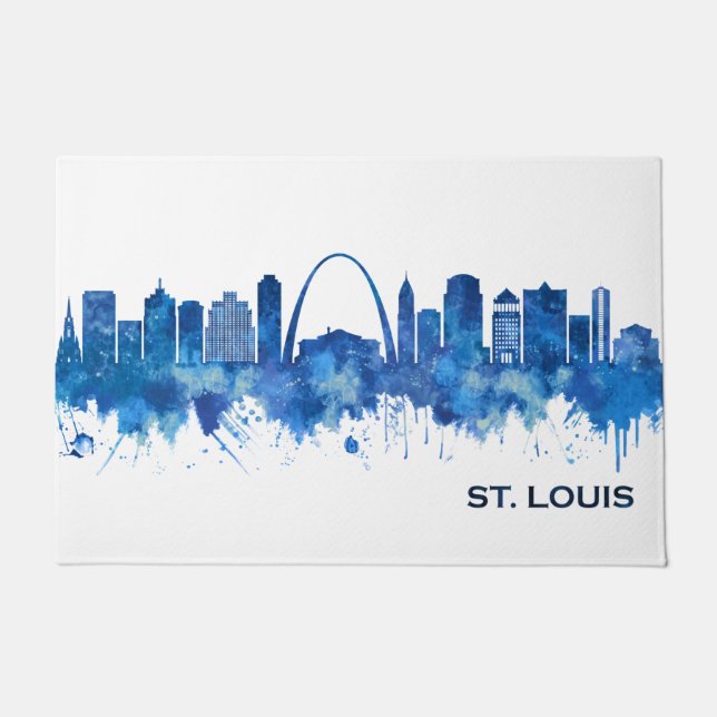 Tapete Rua Louis Missouri Skyline Blue (Frente)